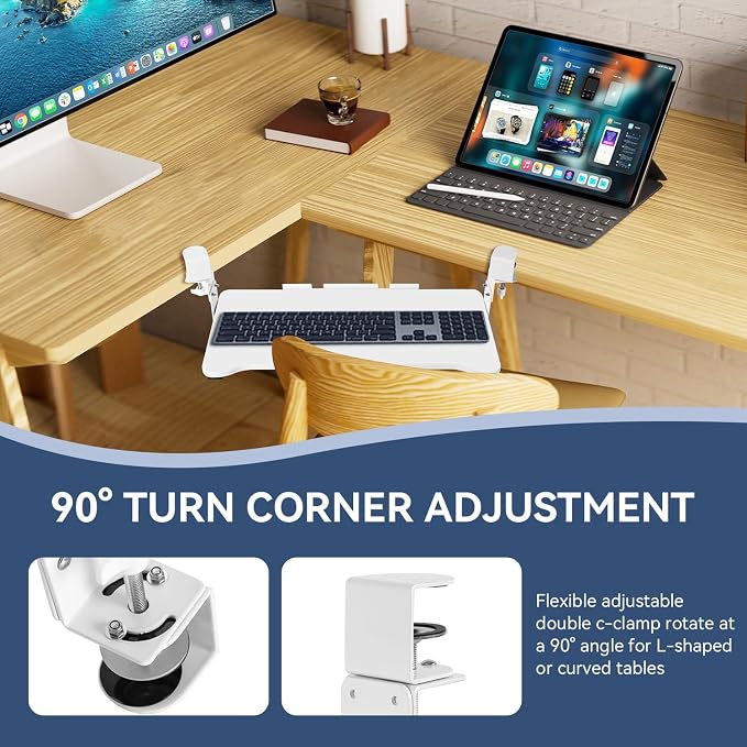 VUSIGN Keyboard Tray Under Desk Height Adjustable, Pull Out - Image 4