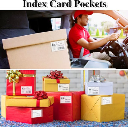 36 Pack Adhesive Index Card Pockets, 2.4 x 3.9 in | Clear PVC, self-adhesive - Image 4