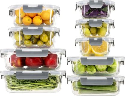 S SALIENT 18 Pieces Glass Food Storage Containers by SSalient