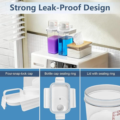 2+1 Pack Laundry Detergent Dispenser and Dryer Sheet Holder Set, 61 oz Laundry - Image 4