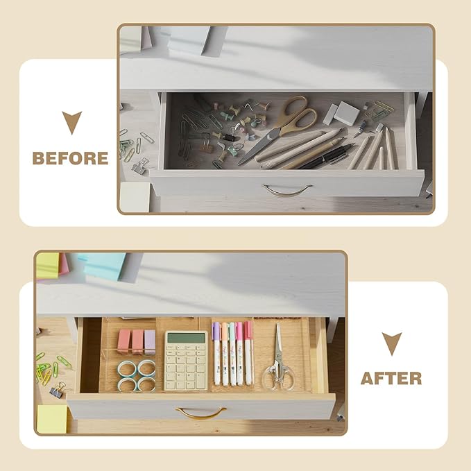1 PC Acrylic Desk Drawer Organizer 2 Inch Height Expandable Drawer Organizer - Image 5