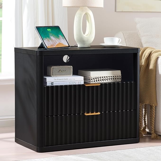 LEYAOYAO 31" Wide Fluted Nightstand by LEYAOYAO-Findtheshiningpointofyourideallife%EF%BC%81