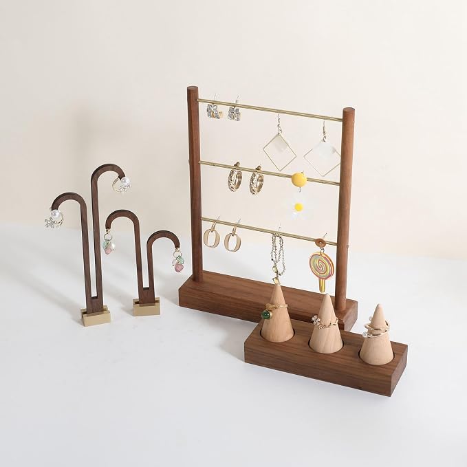 GemeShou Walnut earrings display stand - Image 3