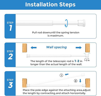 AIZESI Spring Tension Curtain Rods Short Tension Rod - Image 6