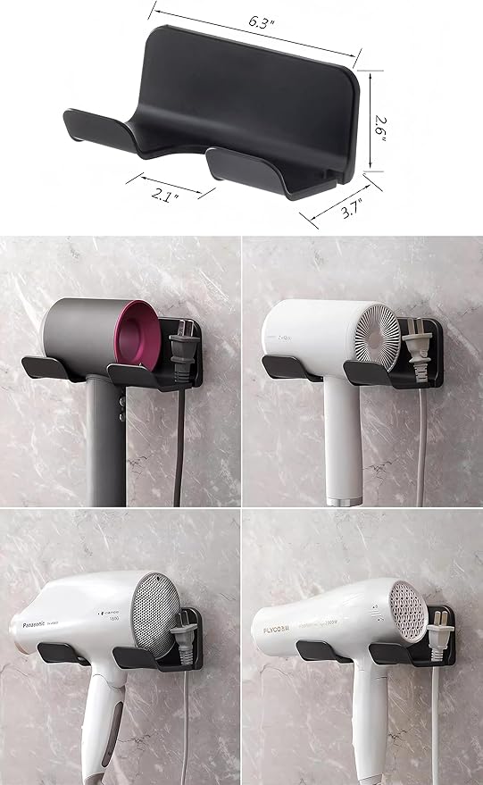 Universal Hair Dryer Holder, Blow Dryer Hanger Wall Mount - Image 4
