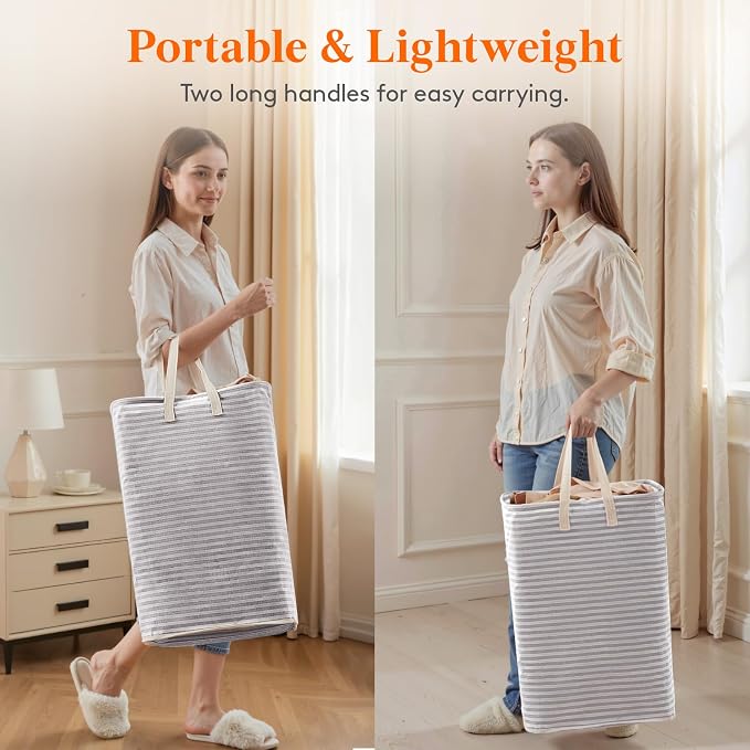 Lifewit 75L Large Collapsible Laundry Hamper, Tall Foldable Dirty Clothes - Image 4