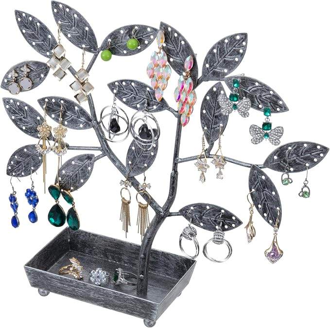 MyGift Jewelry Tree w/Bird Nest 48 pair Earrings Holder, Bracelets/Necklace by MyGiftHome