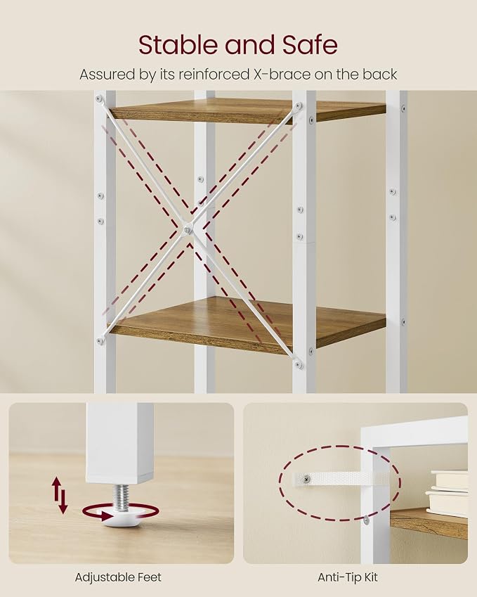 VASAGLE 6-Tier Bookshelf, Bookcase - Image 5