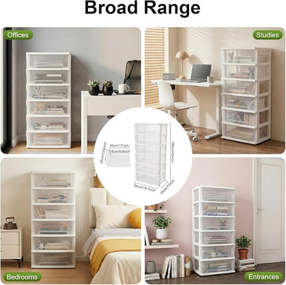 Plastic Drawer Storage Organizer Rolling Cart, Vertical Storage Tower Container - Image 9