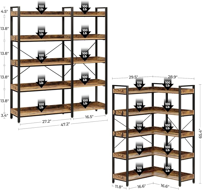 Rolanstar Bookshelf 5 Tier - Image 3