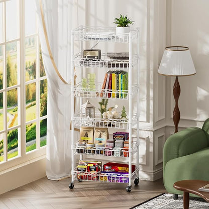 SINGAYE 6 Tier Basket Shelf Wire Shelving Unit Adjustable Storage Shelves Big - Image 7
