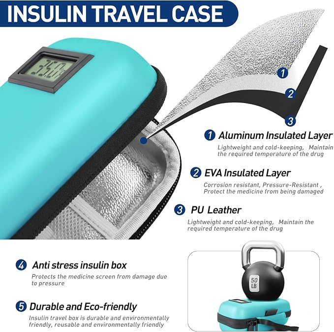 Insulin Cooler Travel Case, Portable Temperature Display Medicine Travel Cooler - Image 5