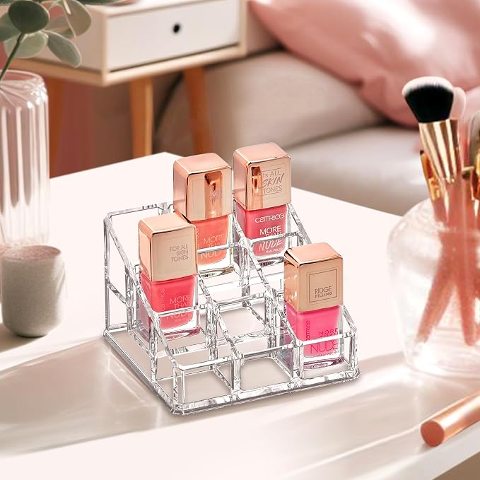 Amazing Abby - Glamour - 2-Pack 9-Slot Acrylic Nail Polish Organizer, Lipstick - Image 2
