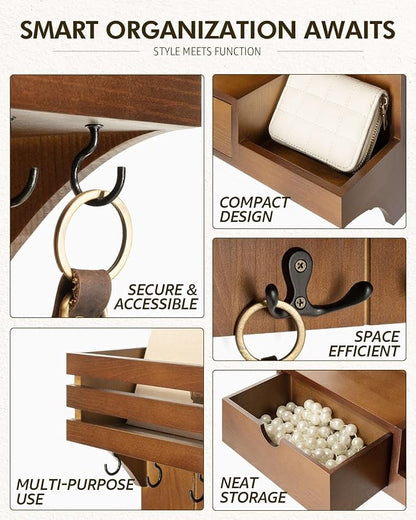 Rebee Vision Farmhouse Key Holder Wall Mount – Decorative Mail Organizer - Image 5