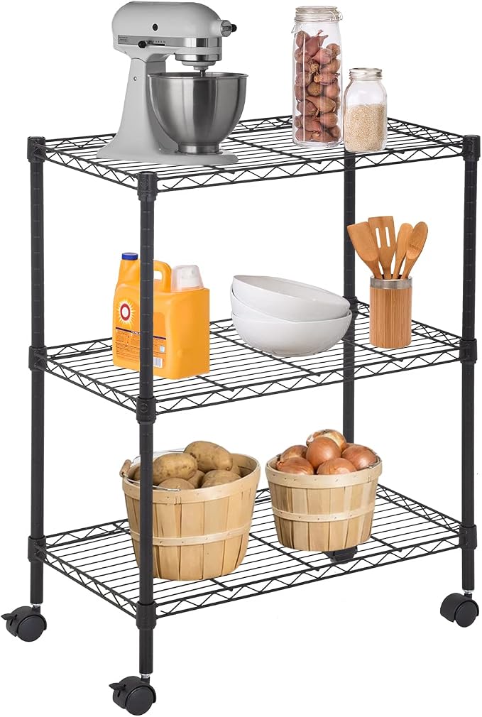FDW Wire Shelving Metal Storage Shelves 23L x 13W x 32H 3 Tier Layer Storage by FDW