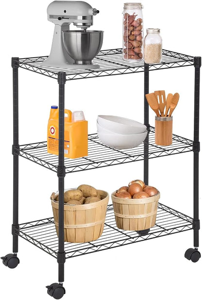 FDW Wire Shelving Metal Storage Shelves 23L x 13W x 32H 3 Tier Layer Storage by FDW