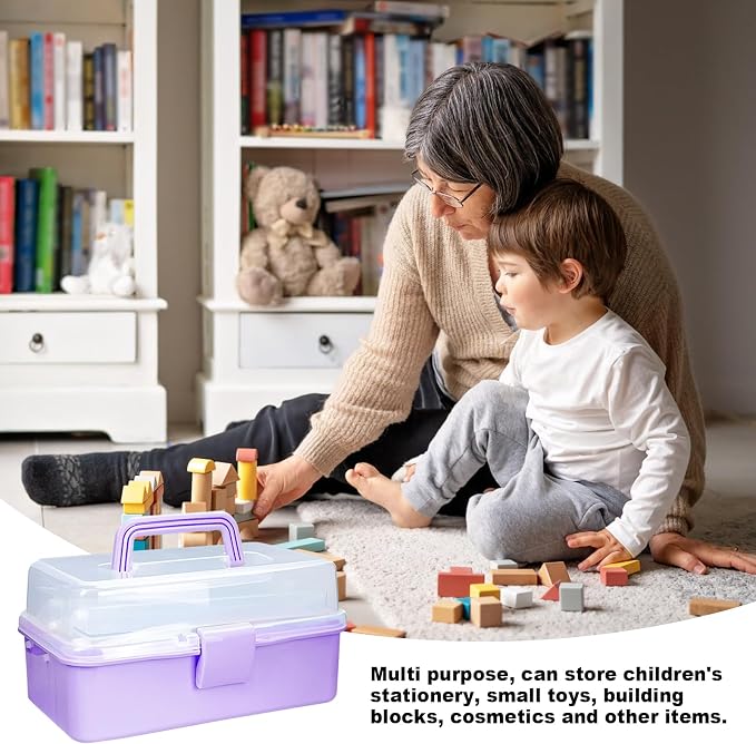 10Inch Tackle Box Organizer and Storage, Three-Layer Sewing Box - Image 4