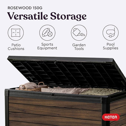 Keter Signature Collection 150 Gallon Resin Deck Box Organization and Storage - Image 5