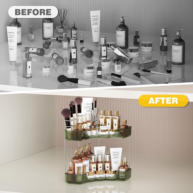2-Tier Corner Bathroom Counter Organizer - Image 7