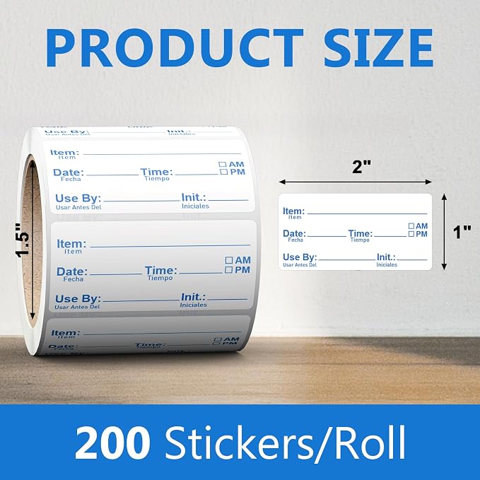 2"x1" Instantly Dissolvable Food Labels Roll 200 Pcs, Fast Dissolve in 30 Sec - Image 2