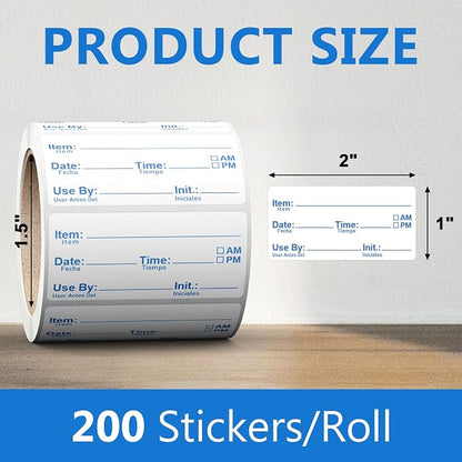 2"x1" Instantly Dissolvable Food Labels Roll 200 Pcs, Fast Dissolve in 30 Sec - Image 2