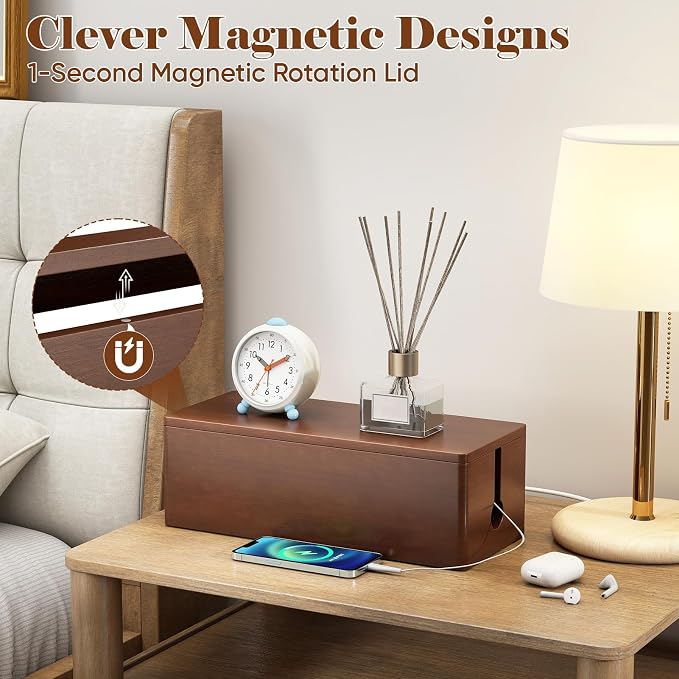 Delamu Cable Management Box Wooden - Image 2