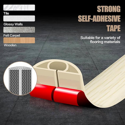 Floor Cord Cover Self Adhesive Cord Hider, 20FT Cable Management, Extension - Image 4
