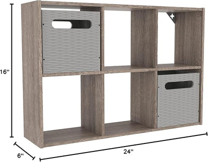 ClosetMaid Mini 6-Cube Desktop or Wall Mount Organizer, Weathered Teak - Image 14