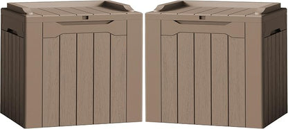 Flamaker 2 Pack Deck Box 31 Gallon Waterproof Resin Storage Box by Flamaker