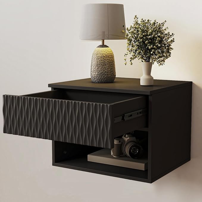 Vibe & Dine Floating Nightstand Set of 2, Wall Mounted Night Stand - Image 8