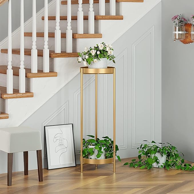 30" Plant Stand, 2 Tier Metal Flower Plants Holder - Image 6