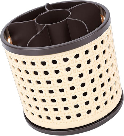 Rotating Makeup Brush Holder for Vanity Desk, Lipstick Pen Holder, Space Saving - Image 8