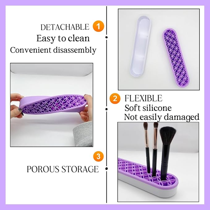TANG SONG 1 PC Silicone Make up Brush Holder Cosmetic Storage Box Desktop - Image 3