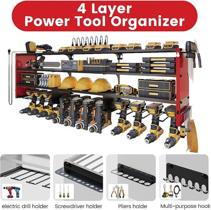4 Layers Power Tool Organizer Wall Mount - Image 4