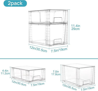 Vtopmart 8 Pack Clear Stackable Cabinet Organizers - Image 3
