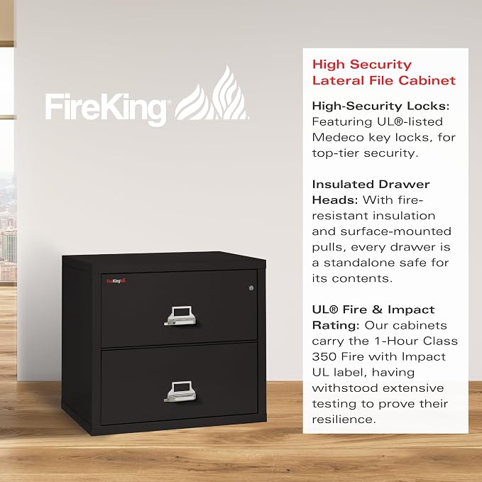 FireKing Fireproof Lateral File Cabinet, 27.75" H x 31.19" W x 22.13" D - Image 4