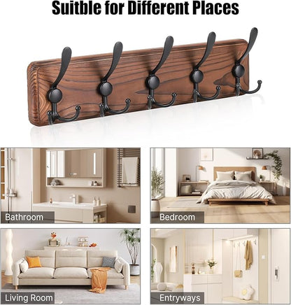 Kruodop Large Coat Rack Wall Mount Coat Hooks Coat Hanger - Image 7