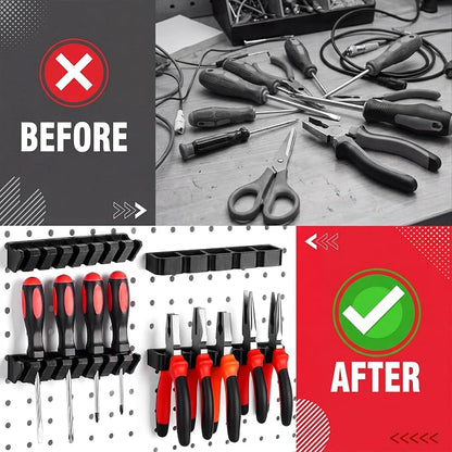 Junkin 6 Pcs Pegboard Screwdriver Holder and Pliers Organizer Set, Pegboard - Image 4