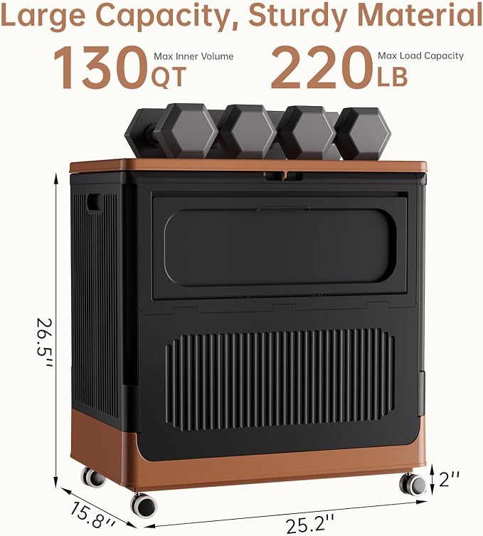 HAIXIN Large Storage Bin with Lid - 130QT Flip-top Storage Container with - Image 4