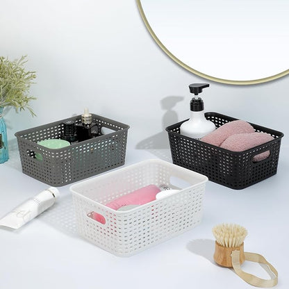 AREYZIN Plastic Storage Baskets Set of 6 Sturdy Small Organizer Plastic Storage - Image 3