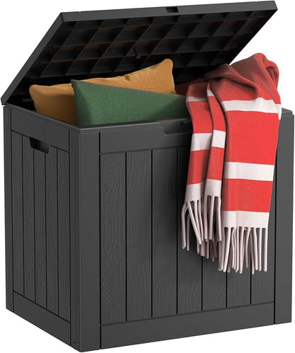 EasyUp 31 Gallon Resin Deck Box Waterproof, UV Resistant Outdoor Storage Box by EASYUP