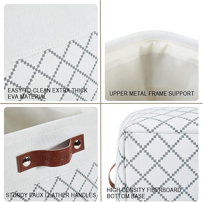 DECOMOMO White Storage Bins Fabric Storage Baskets - Image 4