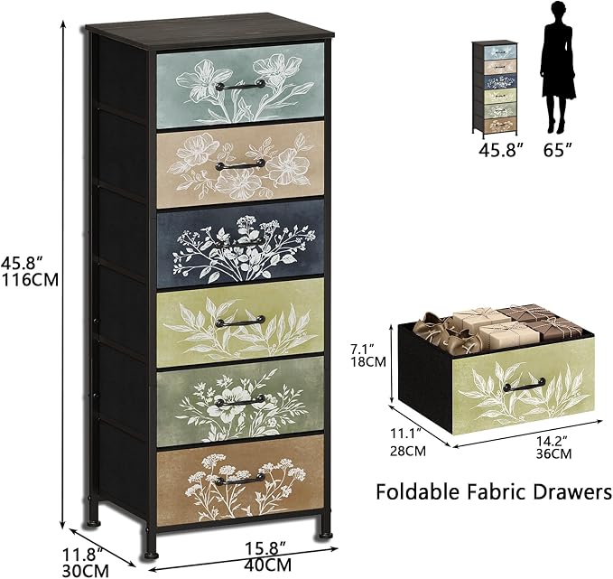 Tohomeor Vintage Dresser Vertical Nightstand - Image 2