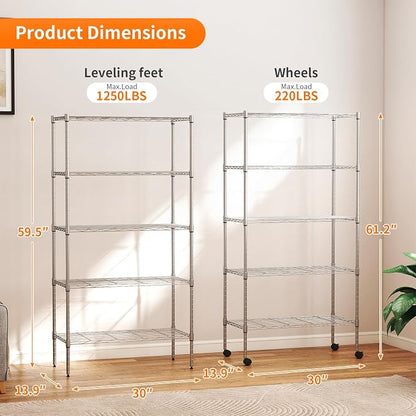 BestOffice | 5-Tier Wire Storage Shelves - Image 3
