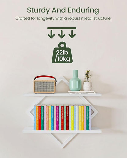 CHOEZON Floating Shelves, 2-Tier Hanging Shelves, Wall Shelf Set of 2, - Image 7