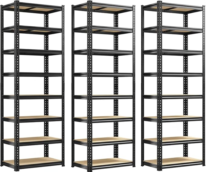 8 Tier Storage Shelves, Shelving Unit Load 400 LBS Per Shelf, Adjustable and by Durayloly