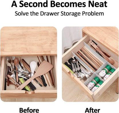 14.5 in White Adjustable Drawer Dividers, TWUTGAYW 8PC DIY Grid Drawer - Image 4