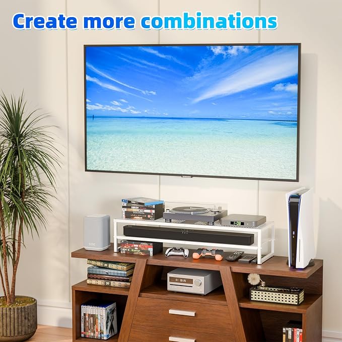 Simple Trending 2 Tier Metal Dual Monitor Stand Riser, Computer Office Desktop - Image 4