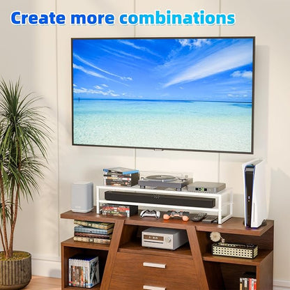 Simple Trending 2 Tier Metal Dual Monitor Stand Riser, Computer Office Desktop - Image 4