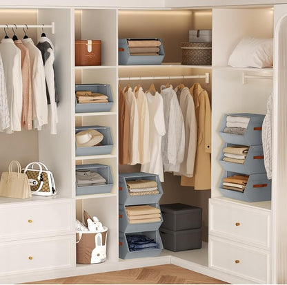 Stackable Closet Organizers and Storage Bins, Open Front Closet Shelf Organizer - Image 3